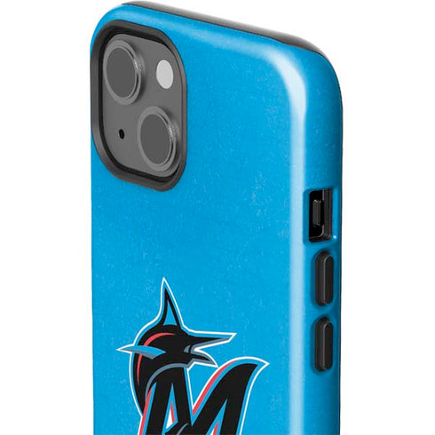 MLB Miami Marlins Solid Distressed iPhone 15 Impact Case